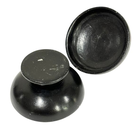 Turned Wood Wooden container dark finish miniature trinket ring collectible box - Picture 4 of 8